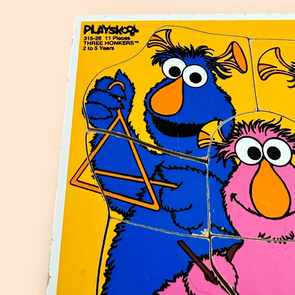 Vintage Muppets Three Honkers Made In The USA 11 Piece Wood Puzzle